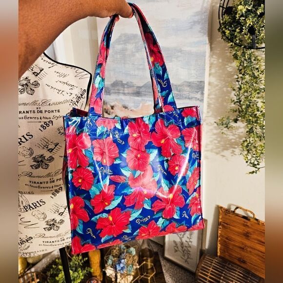 VTG Guam Pacific Ocean Hibiscus Balutan Small Picnic Tote Bag. - Picture 10 of 14